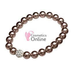 Bratara eleganta de mana BRM006PP cu perle din sticla Coffee